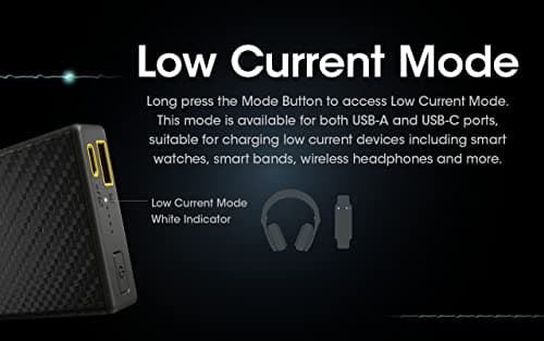 Nitecore Carbo 20000 Lightweight 20000mAh Power Bank for Outdoor, QC PD Quick Charge, USBA & USB-C Dual Ports Waterproof Impact Resistant with USB Cable 10