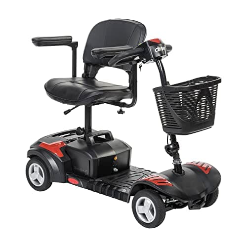 Drive Medical Spitfire Scout 4-Wheel Power Luxury Travel Scooter with Extended 15 Mile Range Battery, Red/Blue 10