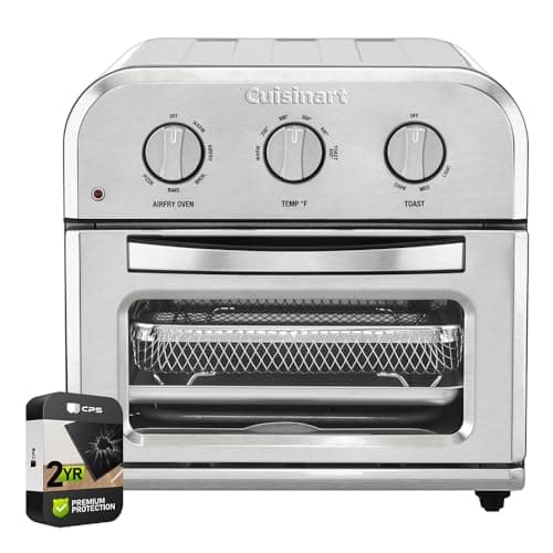 Cuisinart TOA-26 Compact AirFryer/Convection Toaster Oven Stainless Steel Bundle with 2 YR CPS Enhanced Protection Pack
