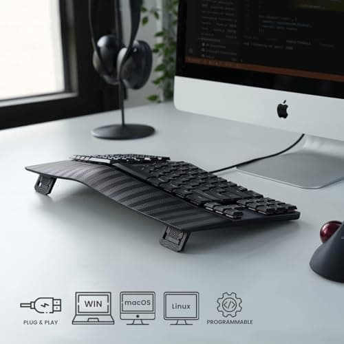 Perixx PERIBOARD-335BR Wired Ergonomic Mechanical Compact Keyboard - Low-Profile Brown Tactile Switches - Programmable Feature with Macro Keys - Compatible with Windows and Mac OS X - US English 7
