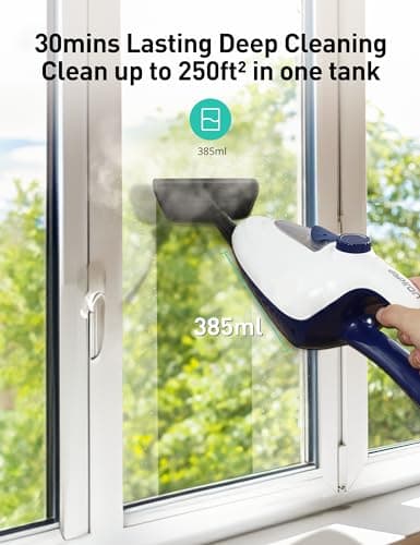 12-in-1 Steam Mop, Fast 15-Sec Heat-Up, 1500W Detachable Handheld Steam Cleaner with 2 Dirt Grip Pads, Removes 99.99% Stubborn Stains for Hardwood Floors, Clothes, Windows, Tiles, Furniture, Blue 6