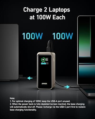 Anker Prime Power Bank, 20K Portable Charger with 200W Output, Smart Digital Display, 2 USB-C and 1 USB-A Port Compatible with iPhone 15/14/13 Series, Samsung, MacBook, Dell, and More Golden A1336 5