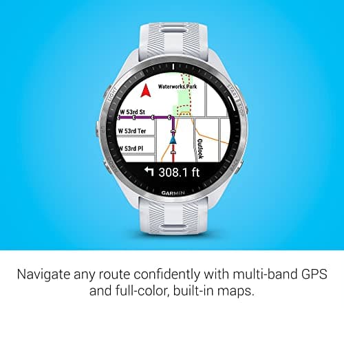 Garmin Forerunner® 965 Running Smartwatch, Colorful AMOLED Display, Training Metrics and Recovery Insights, Whitestone and Powder Gray 5