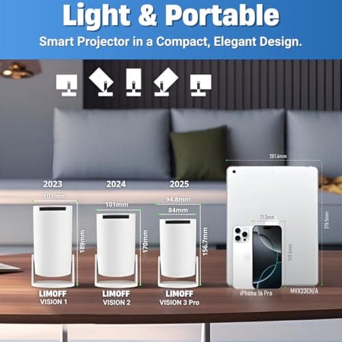 Mini Projector 4K Support, Smart Portable Projector with WiFi & Bluetooth, Android 11, Auto Keystone, 180° Rotation, Home Theater Projector for iPhone/TV Stick/Laptop (HY300 Pro+ 2025 Upgrade) 7