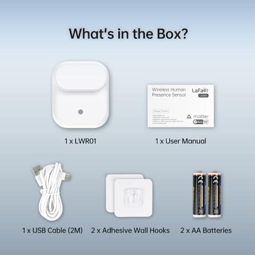 Lafaer Wireless Human Presence Sensor LWR01, mmWave Radar, Occupancy & Motion Sensor, Battery-Powered, IPX3 Water Resistant, Matter Over Thread, Requires Thread-Compatible Smart Home Hub/Router 8