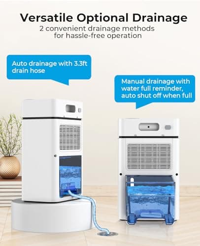 Dehumidifier, PLUSCENT Dehumidifiers for Home with Drain Hose, 1000 sq.ft Dehumidifier for Basement Bathroom Bedroom and Closet, with 88 OZ Water Tank 6
