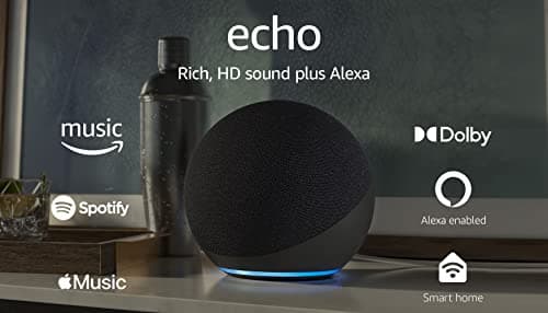Amazon Echo (newest model), Alexa speaker with premium sound, Ideal for large bedrooms, living rooms and kitchens, Charcoal 10
