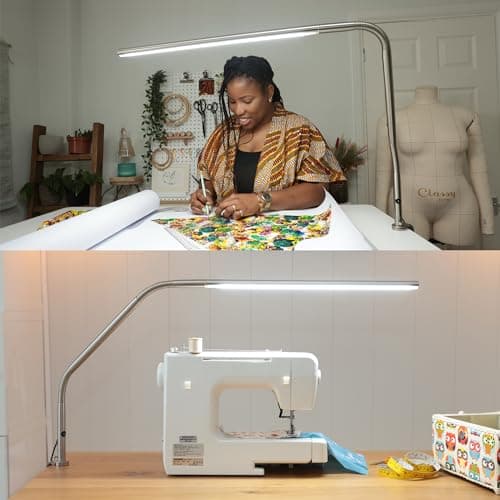 Daylight Company, LLC U35108 Slimline 3 Table Lamp-LED-80 CRI-Eye Care-4 Brightness Levels, 3,000 LUX at 30 cm, 1,065 LUMENS-4 Step DIMMER Mode, Brushed Steel, 25.6 x 30 x .8 7