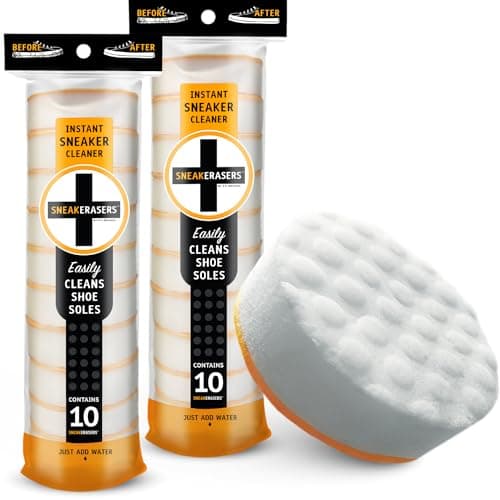 SneakERASERS Sole & Sneaker Cleaner, Premium Shoe Cleaner for Sneakers, Dual-Sided Sponges, Effective for Tennis Shoes & Women Men Sneakers, Gentle Rub Design Cleaner Kit, 20 Pack