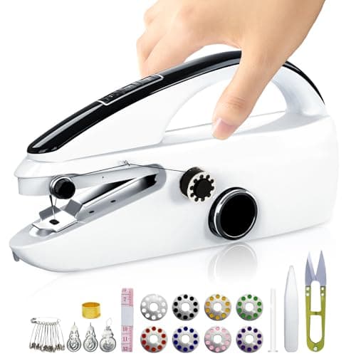 Mini Handheld Sewing Machine for Beginners Compact Mini Sewing Machine, Lightweight Portable Handheld Stitcher for Quick Repairs Crafts