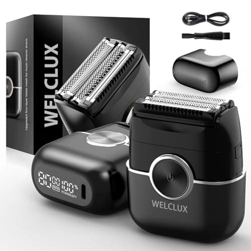 Electric Foil Shavers for Men: Upgraded Mini Electric Razor with 4 Floating Blades & Big LED Display - Foil Shaver for Men with 2 Gears Adjustable - Face Shaver with IPX7 Waterproof Wet/Dry,USB Type C
