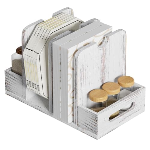 Napkin Holder for Table,Wood Standing Napkin Holder for Kitchen Table,Paper Napkin Storage for Centerpiece,Farmhouse Table Decor,White