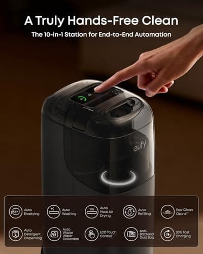 eufy Robot Vacuum Omni S1 Pro, HydroJet System with Roller Mop, Robot Vacuum and Mop Combos, Eco-Clean Ozone, Incrediable Suction, Obstacle Avoidance, Auto Mop Washing & Drying, Self-Emptying 6