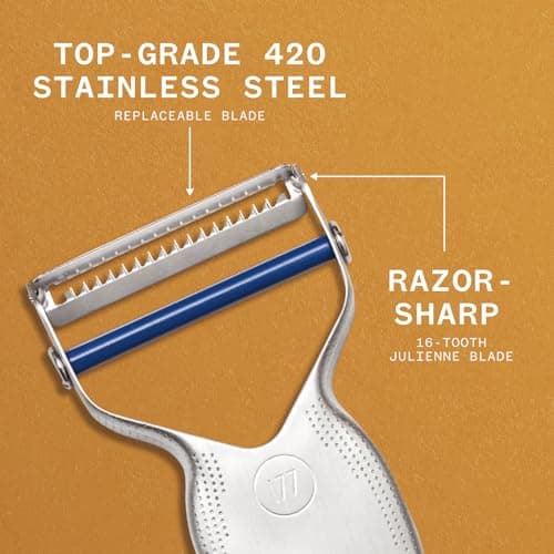 Milk Street Julienne Peeler, Vegetable Julienne Peeler, Peeler for Tough Veggies, Potatoes, Carrots, Squash, Stainless Steel Replaceable Blades, Dishwasher Safe 3