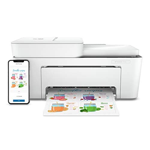 HP DeskJet 4155e Wireless Color Inkjet Printer, Print, scan, copy, Easy setup, Mobile printing, Best-for home, 3 month Instant Ink trial included, white 12