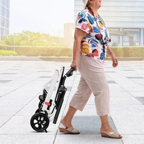 Transport Wheelchair Lightweight Foldable,Wheelchairs for Adults,Portable Wheelchair,200lbs Capacity,Carbon Steel Frame,Transport Chair for Adults and Seniors,15.76" Seat for Travel, Camping 9