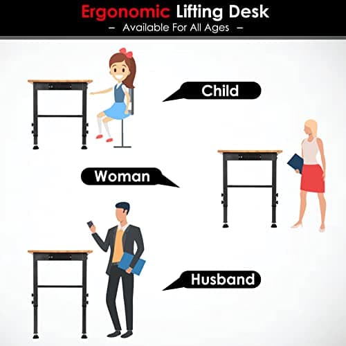 OLBRUS 48 "Adjustable Workbench with Power Outlet, Heavy Duty 2000 LBS Load Capacity Hardwood Workbench Suitable for Workshop, Office, Garage, Home 6