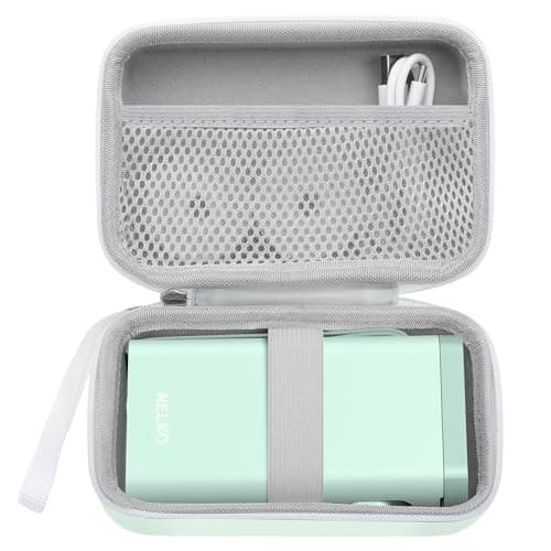 Nelko Genuine Case for P21 Label Maker, Compatible with Phomemo D30 D35 Label Maker, for NIIMBOT D11 D110, for JADENS/Memoking/SUPVAN, Box with Mesh Pocket for Batteries Accessories (Case Only), Green