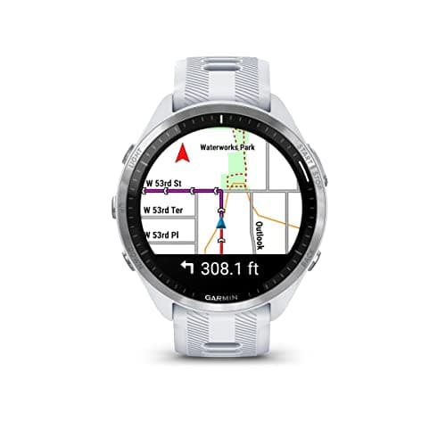 Garmin Forerunner 965 Advanced GPS Multisport Touchscreen Smartwatch, Whitestone, Heart Rate Monitor, On-Device Workouts, Up to 13 Day Battery Life w/Signature Series Power Bundle 6