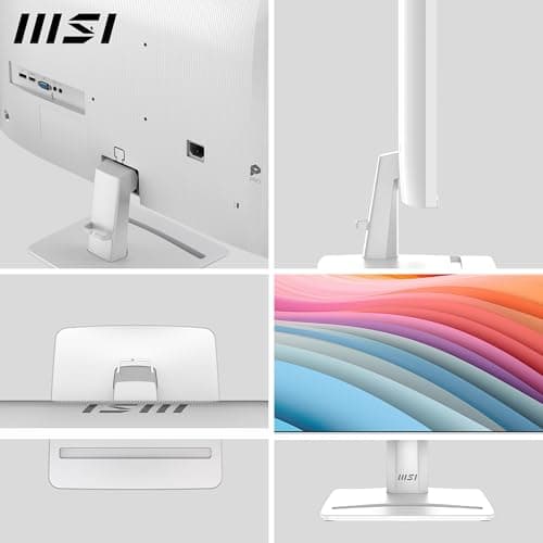 msi PRO MP275W E2 27-inch IPS 1920 x 1080 (FHD) Gaming Office Monitor, 120Hz, Free-Sync, HDMI, DisplayPort, VGA Port, VESA Mountable, Tilt, Speaker, 4-Side Slim Bezel 1ms, White 5