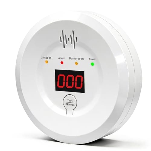 Carbon Monoxide Detectors, CO Detector Battery Powered, Carbon Monoxide Alarm with Sensitive CO Sensor,CO Alarm with Digital Display & Sound Warning for Home，Kitchen，Warehouse
