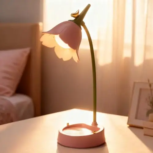 magical JD LED Desk Lamp Cordless Table Light Adjustable Gooseneck Dimmable Touch Rechargeable Battery Eye-Caring Night Light for Kids,Mini Cute Lamp for College Dorm Bedroom Reading 7