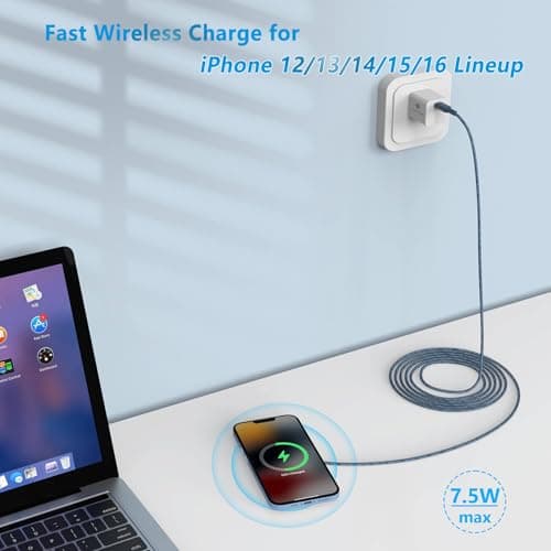 ZEROLEMON Magnetic Wireless Charger [10ft], Compatible with Mag-Safe Charger, Fast Wireless Charging Pad for iPhone 17 Pro Max, iPhone 17/17Pro/16Pro/16E/16/15 Series, iPhone Air, AirPods -Rugged Blue 5