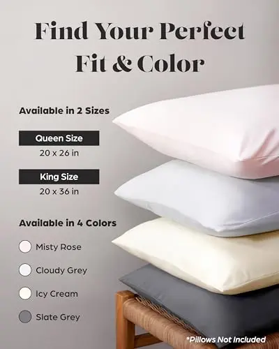 Lavish Comforts® Cooling Pillow Cases for Hot Sleepers, Silver-Infused SleepCool+ Fabric Hypoallergenic, Cold to Touch, Zippered King Pillow Covers for Acne, Frizz & Night Sweats 2 Pack (White, King) 7