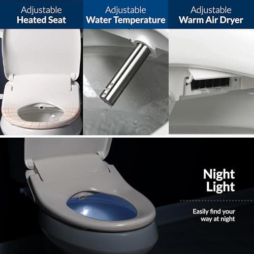 Bio Bidet BB1200 Elongated Smart Bidet, Warm Water Wash, Heated Seat & Dryer, App & Remote Control 5