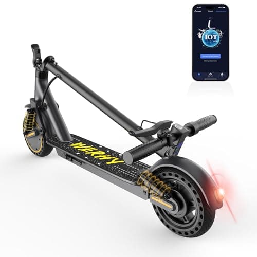 WERHY 10 Inches Electric Scooter, 500W Powerful Motor & 22 MPH Top Speed, 22-28Miles Long Range, Folding E Scooter with Dual Braking for Adults