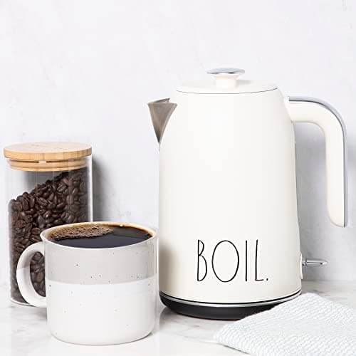 Rae Dunn Electric Hot Water Kettle - Stainless Steel Coffee Maker, Tea Kettle, Swivel Base, With Automatic Shut Off Boil-Dry Protection, Easy Pour Pitcher, 1500 Watt Boiling Power, 1.7 Liters, Cream 6