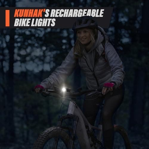 KUNHAK Rechargeable Bike Lights, Ultra Bright Bike Lights for Night Riding, Road Mountain Bike Accessories for Kids Adults - Headlight with Tail Light 6