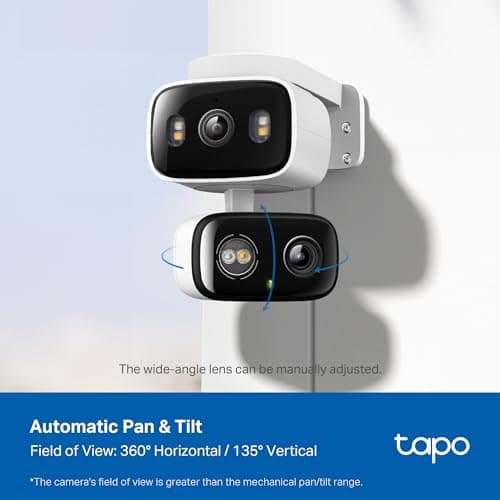 Tapo 2K Indoor/Outdoor Dual Lens Pan/Tilt Wired Security Camera - 125° Wide-Angle View + 6mm Zoom, Motion Track, Person/Vehicle Detection, Subscription-Free Local Storage or Optional Cloud, C246D 5