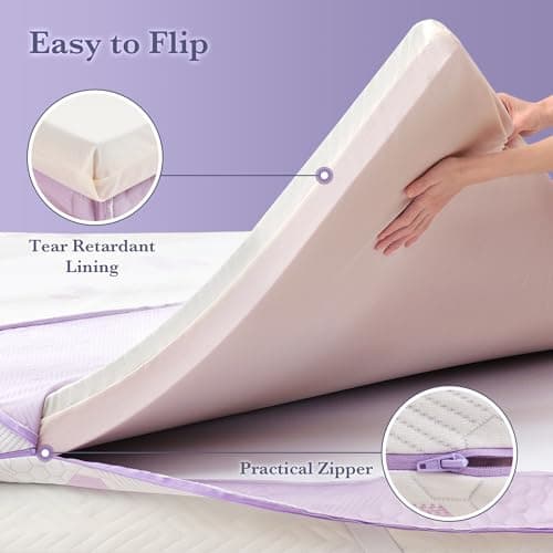 SINWEEK Ultra Soft 3 Inch Memory Foam Mattress Topper King Size, Soft Mattress Pad for Back Pain Relief, High Density Foam Bed Topper with Textured Cover, CertiPUR-US Certified 6