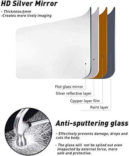 ZMYCZ Arched Floor Mirror, 56"x20" Full Length Mirror, Standing Mirror Hanging or Leaning, Body Mirrors with Stand, Wall Mounted Arched-Top Mirrors with Aluminum Frame for Bedroom (Gold) 7