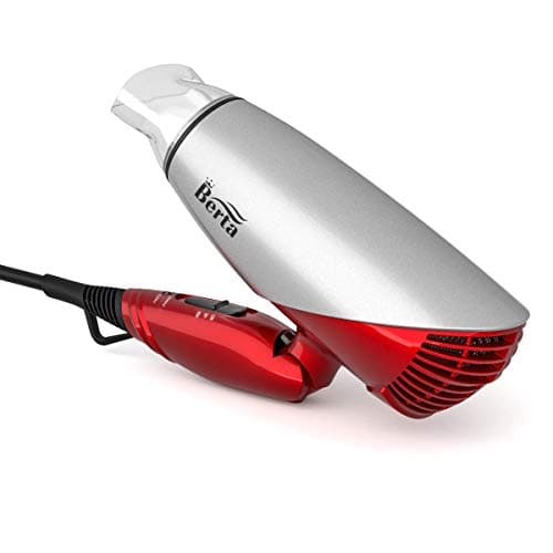 Berta 1875W Folding Hair Dryer Travel Dryer with Negative Ions, Dual Voltage Lightweight Compact Blow Dryer, 2 Heat 2 Speed Settings for Salon Styling, Red 5