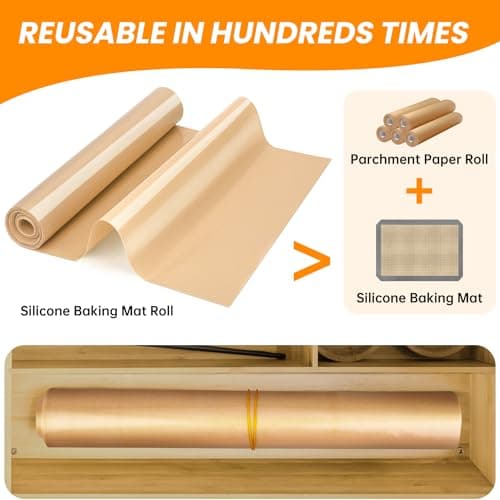 Silicone Baking Mat Roll - Best German Silicone - Heat Resistant Baking Macaron Bread Mat, Non-stick Pastry Mat, Reusable Dough Rolling Mat, Non Slip Countertop Protector Mat, Counter Mat, Oven Mat 7