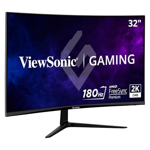 ViewSonic VX3218C-2K 32 Inch Curved 1440p 1ms 180Hz Gaming Monitor with AMD FreeSync Premium, Eye Care, HDMI and Display Port