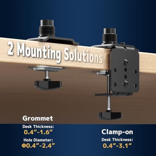 Heavy Duty Dual Monitor-Arm for 17-49'' - Double Vertically Stacked Monitor Mount, Extra Tall Ultrawide Desk Stand Holds up to 44 lbs per Screen, Vesa 75/100, Black 7