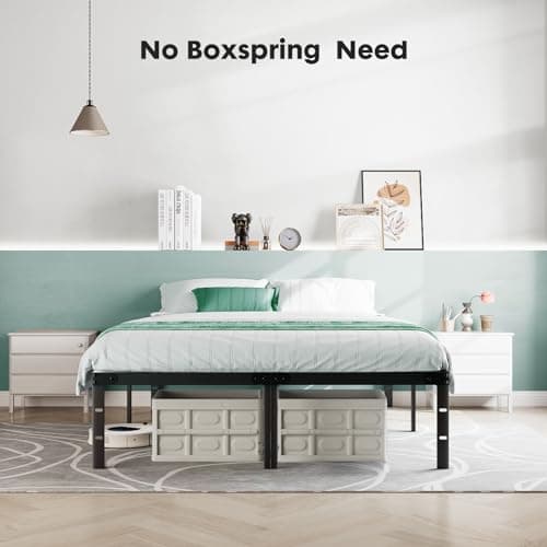 Sweetcrispy Full Bed Frame - 14 Inch Metal Platform Bed Frames for with Storage Space Under Base, Sturdy Steel Slat Support, No Box Spring Needed 7