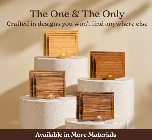 SMIRLY Wooden Cutting Boards For Kitchen Meal Prep & Serving - Bamboo Cutting Board Set with Holder, Charcuterie & Chopping Board, Wood Cutting Board Set, Kitchen Gadgets 9