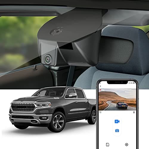 Fitcamx 4K Dash Cam Suitable for RAM 1500 TRX Classic (Model A) 2019 2020 2021 2022 2023 2024 Rebel Big Horn Laramie, OEM Look, UHD 2160P Video, WiFi&APP, Loop Recording G-Sensor, Plug&Play, 64GB Card