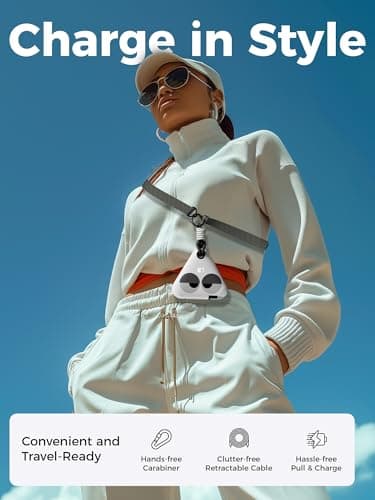 10000mAh Tape Charger, 22.5W Portable Charger Power Bank Fast Charging, USB-C in and Out Travel Essentials Battery Bank, Power Bank with Cables Compatible with iPhone 16 15 Samsung Android Phones 2