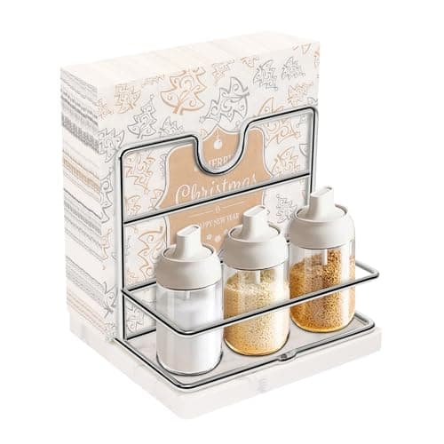 Livabber Napkin Holder, Metal Napkin Storage with Salt and Pepper Shakers Caddy Modern Napkin Dispenser for Table Kitchen Countertop, Not Including Salt and Pepper Shakers (Middle Marble, Chrome)