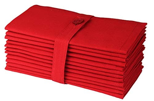 COTTON CRAFT Christmas Red Napkins -12 Pack 100% Cotton Dinner Napkins - All Year Xmas Fall Thanksgiving Celebration Party Gift Holiday Table Napkin - Soft Washable Reusable Cloth Napkin -18x18