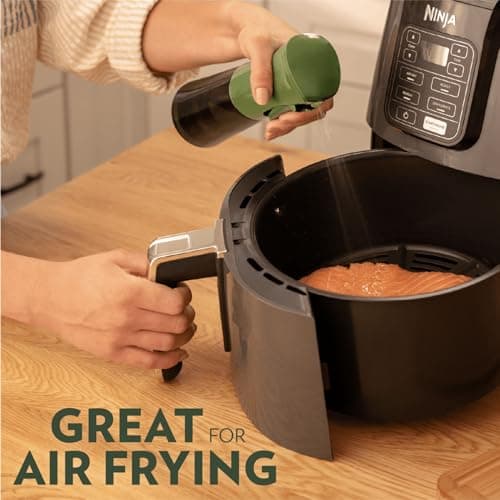 FLAIROSOL OLIVIA Oil Sprayer for Cooking, 200ml Glass Olive Oil Sprayer, Continuous Cooking Spray with Portion Control, Oil Dispenser for Kitchen, Air Fryer, Salad, BBQ (Green Bottle, Gold Print) 7