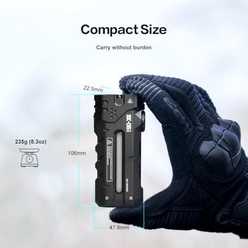 LOOP GEAR SK05 2850 LM Rechargeable Flashlight with 6000mAh Power Bank, IP68 Waterproof EDC Flashlight, Magnetic Camping Light with Flood/Spot/RGB Sidelight for Outdoor Hiking Emergency Survival Gear 6