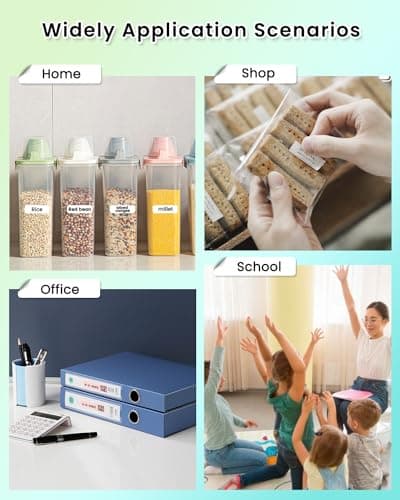 Bluetooth Label Maker Machine with Tape - HP2-S Portbale Label Printer, Wireless, Inkless & Rechargeable, Mini Label Printer with Multiple Templates for Organizing Storage Office Home, White 7