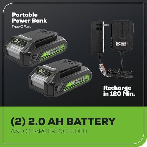 Greenworks 24V Brushless Cordless Drill Impact Driver Combo kit, 1/2”Drill & 1/4”Hex Impact Driver Power Tool Kit, Included 2 Batteries, 1 Charger, 8 pcs Bit Set & Bag, Green 14