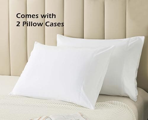 WhatsBedding Queen Size Pillowcases Set of 2, 20x30 Cotton Pillow Case with Envelope Closure, Soft & Breathable Pillow Covers for Bed, White 5